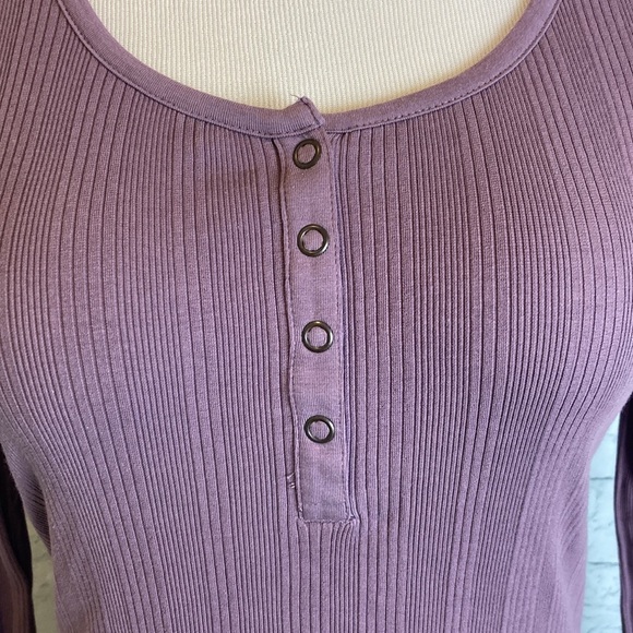Pact Rib-Fit Henley Dress Sz S Lavender Purple Scandi Girl Granola Sustainable - Picture 8 of 16